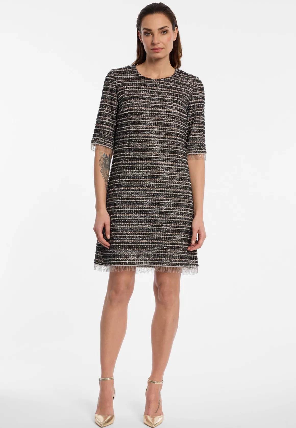 Bouclé Kurzarmkleid Enalora