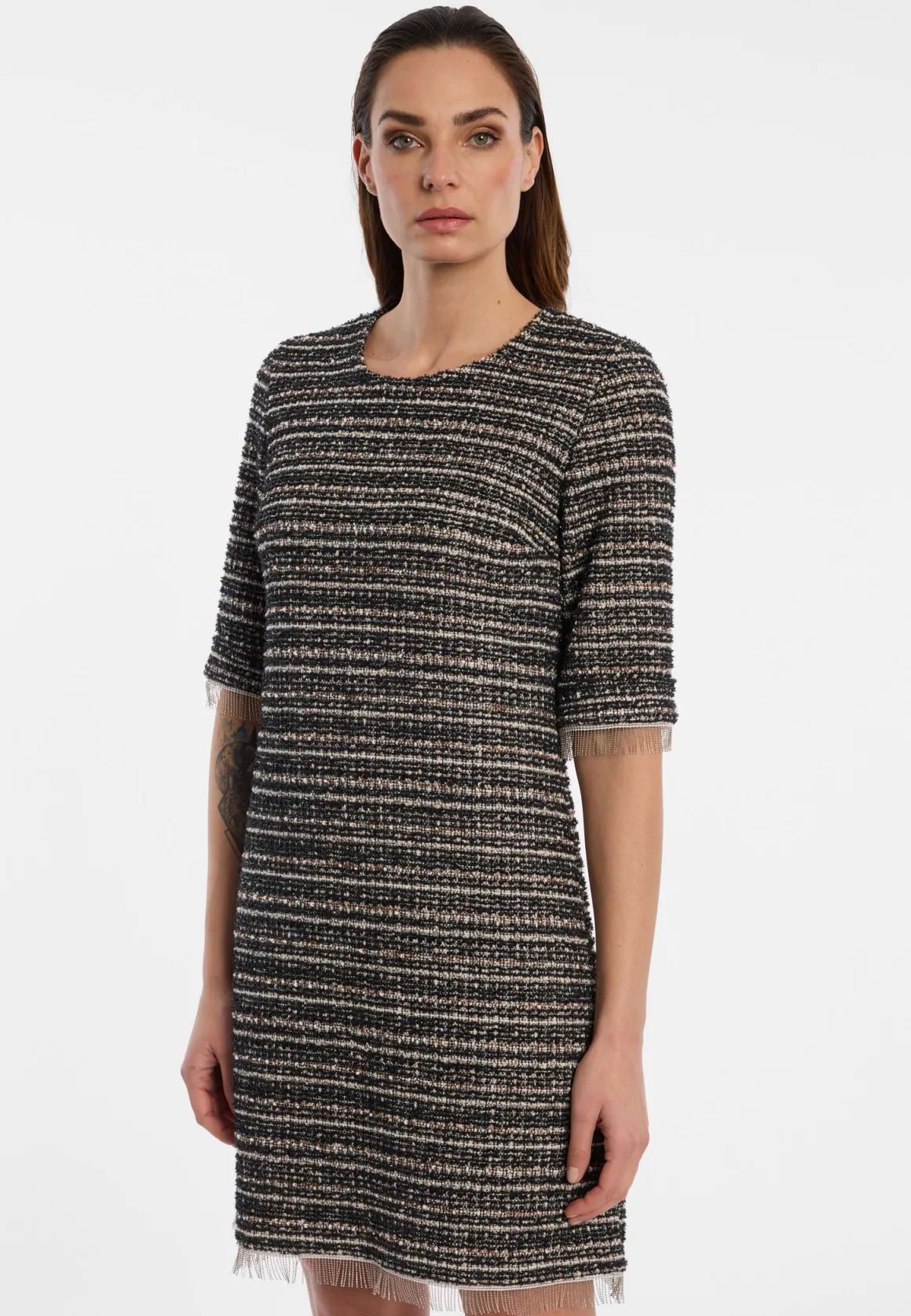 Bouclé Kurzarmkleid Enalora