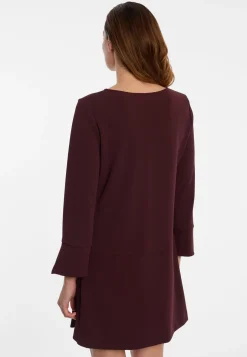 Krepp-Kleid mit Faltenrock Edria